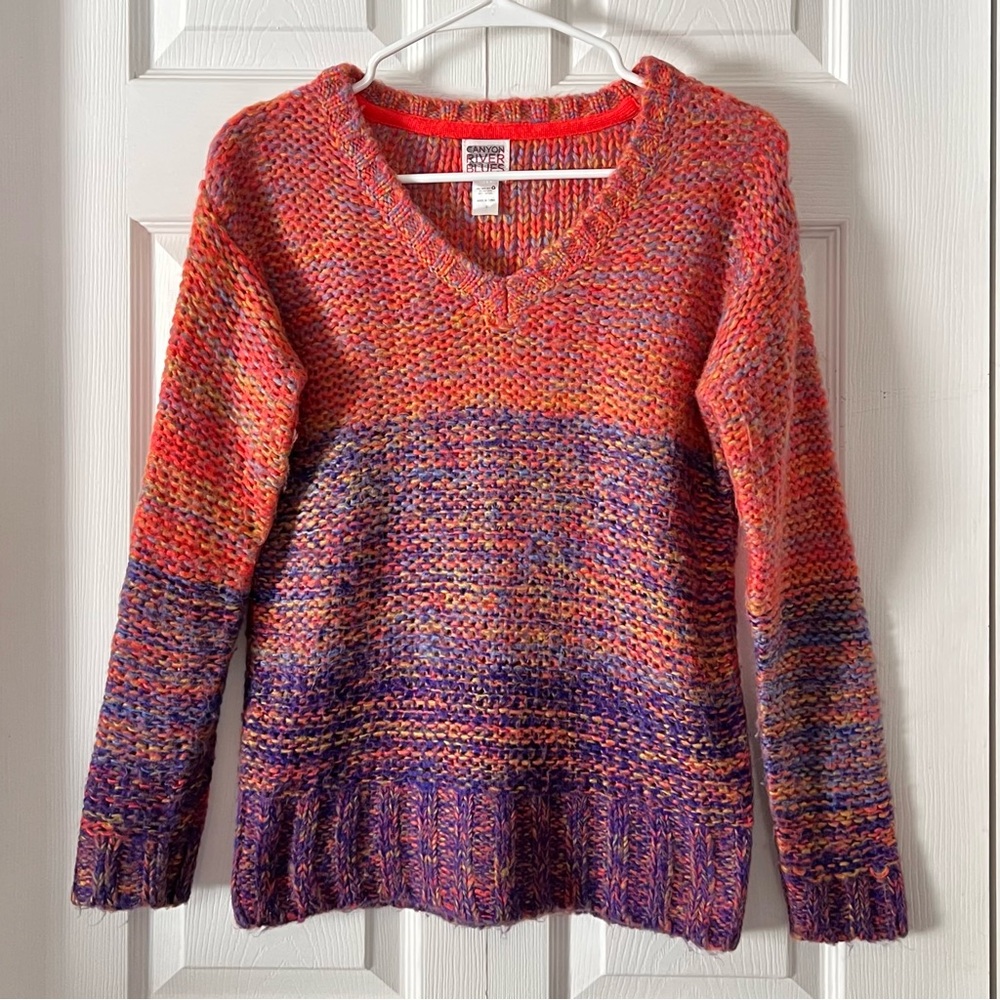 Canyon River Blues Open Knit Multicolor Sweater